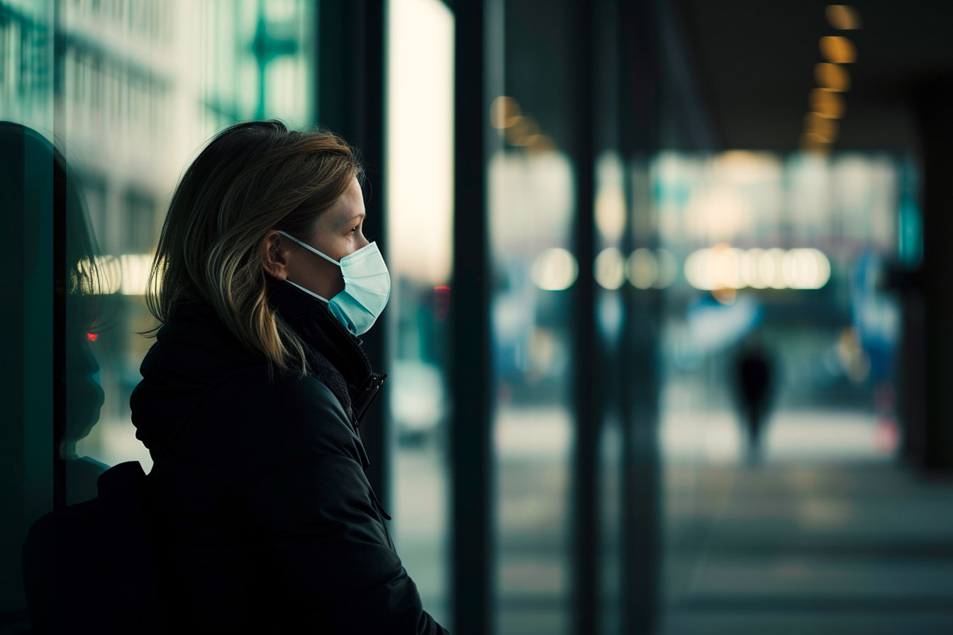 Frau-mit-Maske-an-Haltestelle